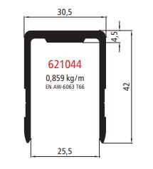 Endleiste-25-mm Endleiste für Alubordwand 25 mm Stärke