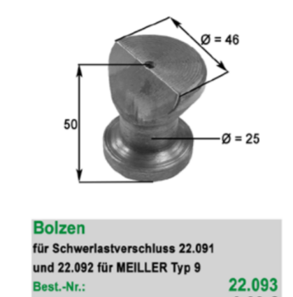 22093 Bolzen für Schwerlastverschluss
