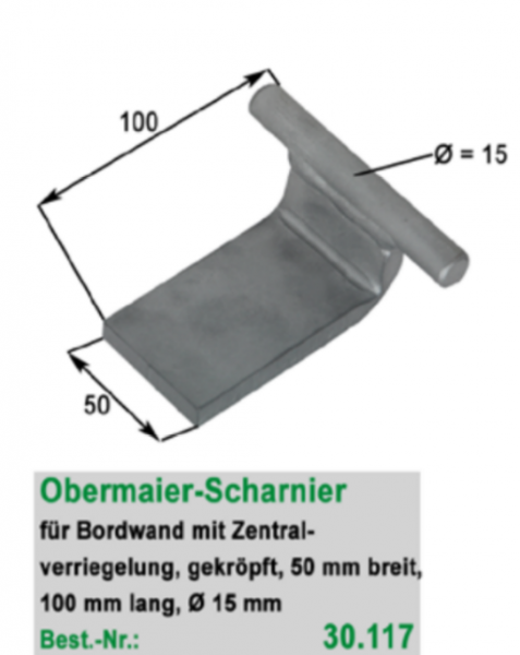Obermaier-Scharnier für Bordwand