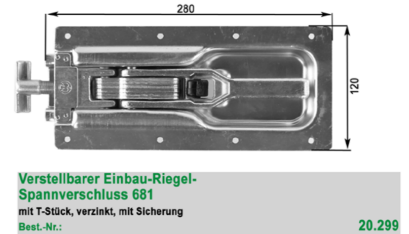 20299 Einbau-Riegel-Spannverschluss 681  Archus Neumeier GmbH & Co. KG -  Webshop